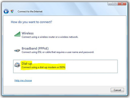 Select Dialup Select Dialup